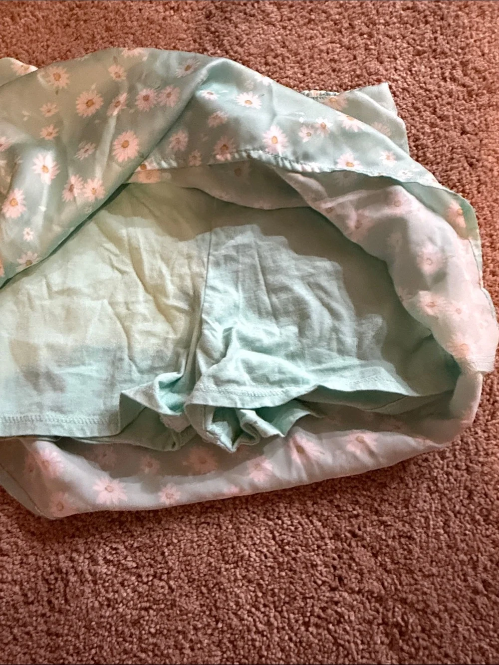 art class 10/12 Mint Blue Daisy Print Skirt